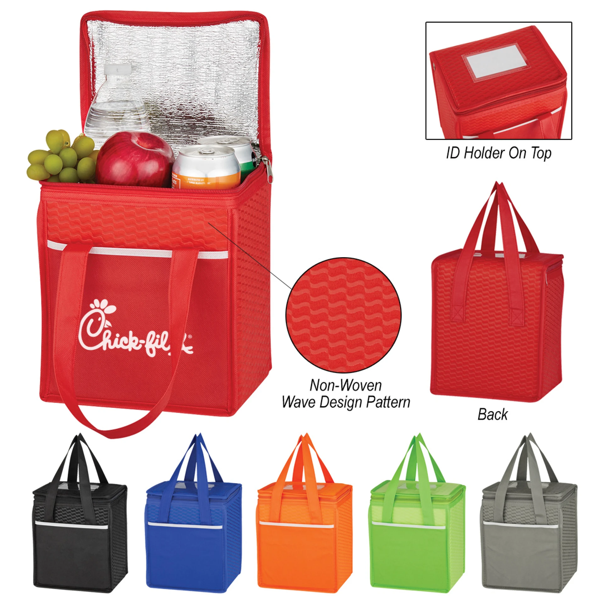 Product: Wave Design Non-Woven Cooler Lunch Bag