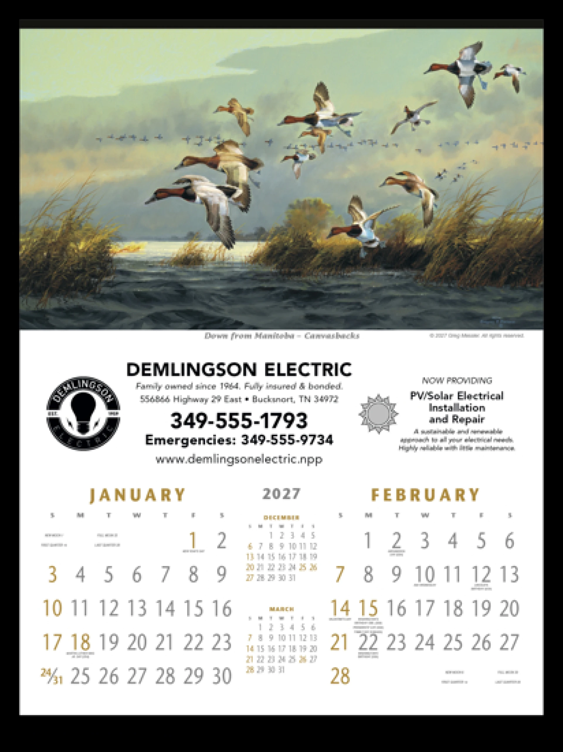 Product: North American Waterfowl Calendar