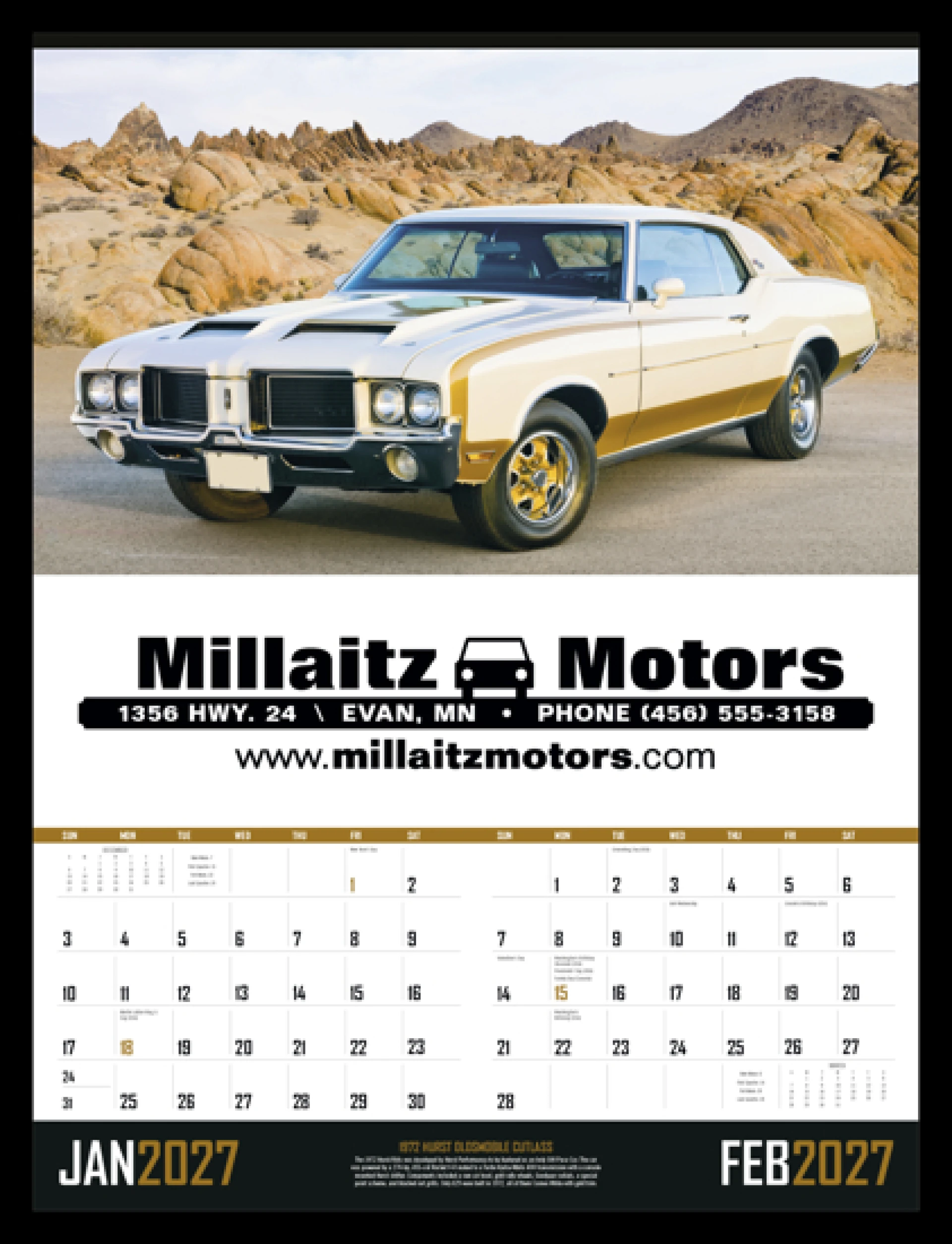 Product: Muscle Cars Calendar