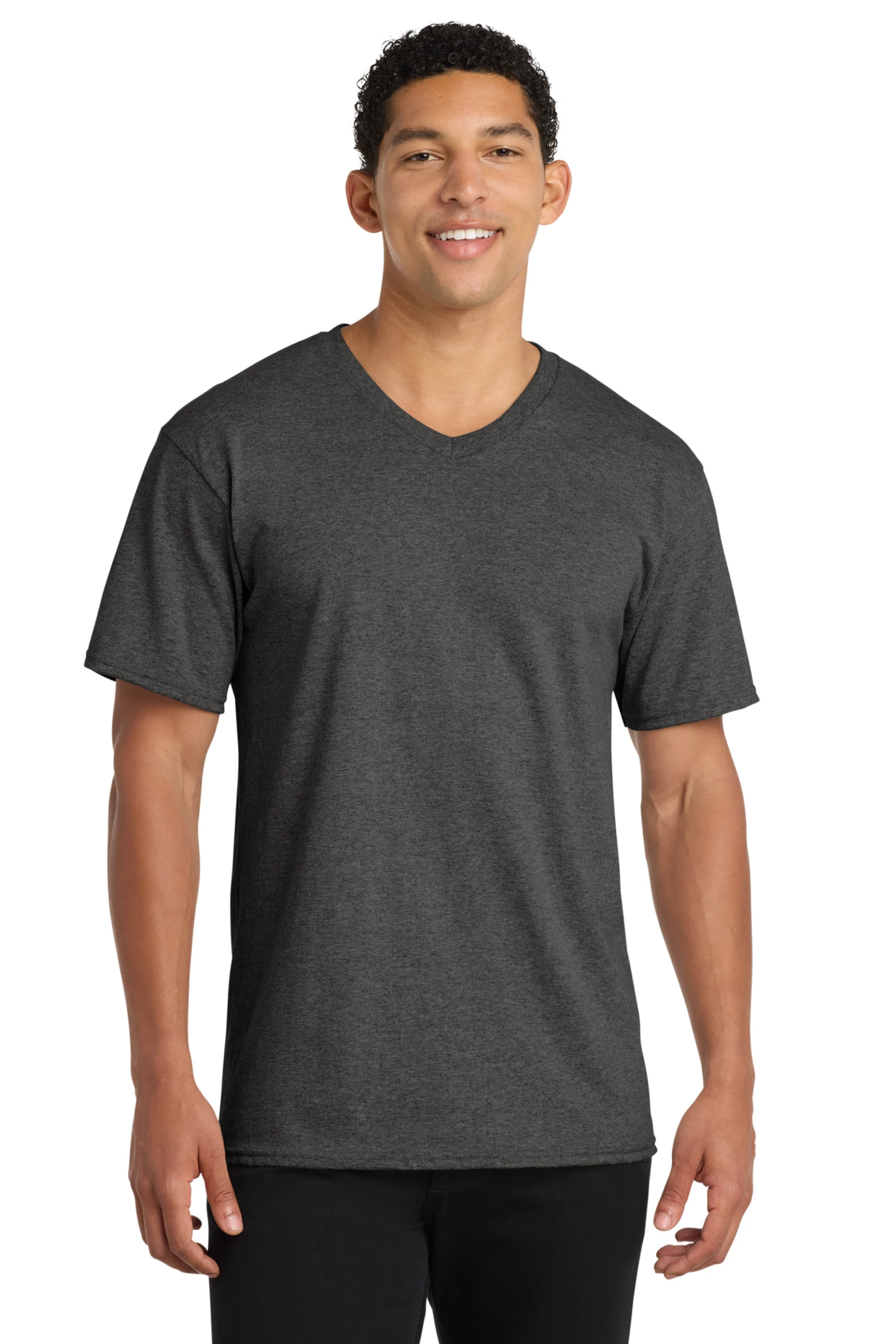 Product: Port & Company ® 5.4-oz 100% Cotton V-Neck T-Shirt
