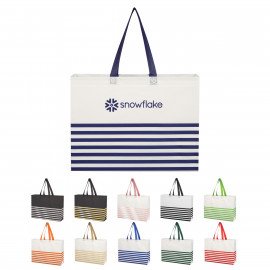 Product: NON-WOVEN HORIZONTAL STRIPE TOTE BAG