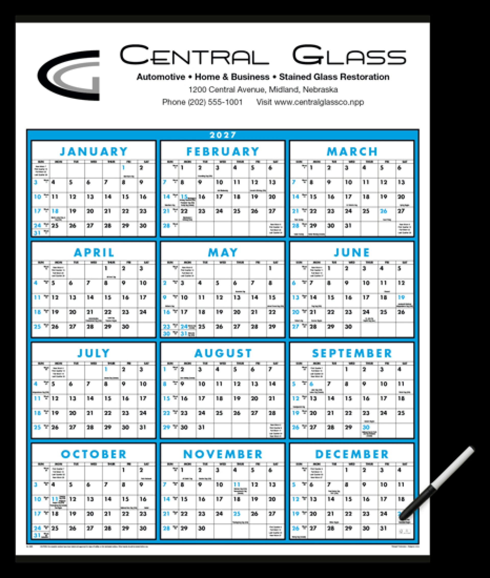 Product: Span-A-Year (Laminated with Marker)
