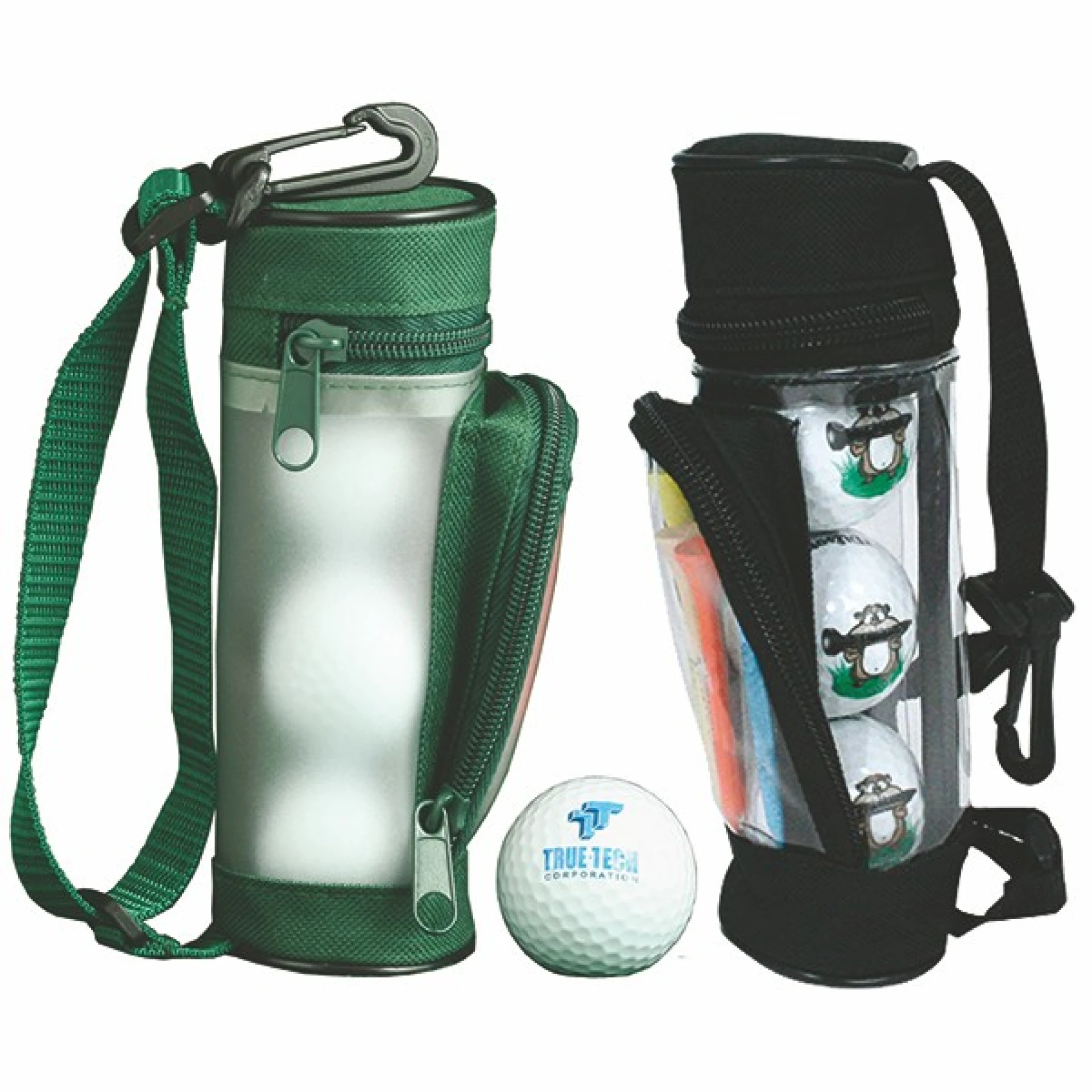 Product: Mini Golf Bag Tournament Gift Pack w/3 Plain White Golf Balls & 2 3/4" Golf Tees