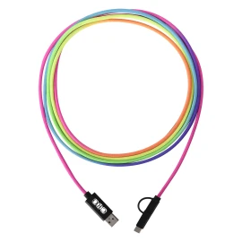 Product: 3-In-1 10 Ft. Rainbow Braided Charging Cable