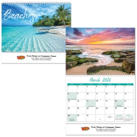 Product: Full Color Beaches Spiral Wall Calendar