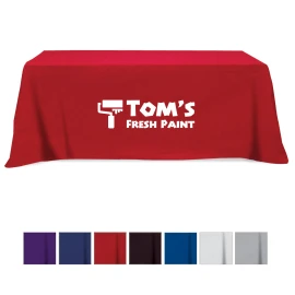 Product: Flat Poly/Cotton 3-sided Table Cover - fits 8' standard table