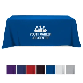 Product: Flat Poly/Cotton 4-sided Table Cover - fits 8' standard table