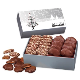 Product: Cardinals in Tree Sleeve Gift Box w/Toffee & Pecan Clusters