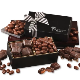 Product: Chocolate Splendor w/Chocolate Sea Salt Caramels & Chocolate Covered Almonds