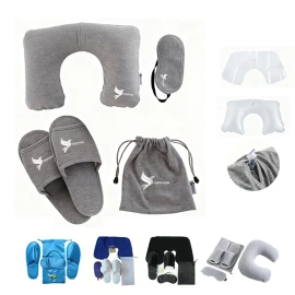 Product: Travel Kit With Inflatable Pillow & Slippers & Sleep Mask