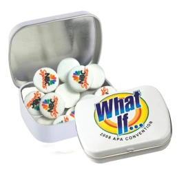 Product: Domed Tin - Imprinted Round Mints