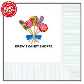 Product: White Cocktail 3-Ply Beverage Napkins - Digital Print - Very Fast!