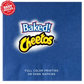 Product: Navy Cocktail Napkins 3-ply - Full Color Print