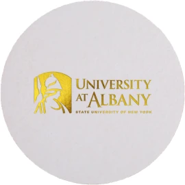 Product: Pulpboard Coaster - Custom Foil Print - 4" Round Medium Weight 40 pt.