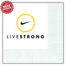 Product: White Cocktail 3-Ply Beverage Napkins - Custom Digital Print