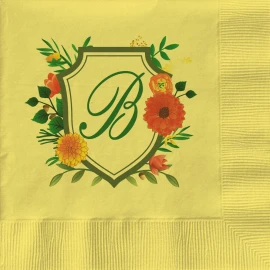 Product: Mimosa Yellow Cocktail 3-Ply Beverage Napkins - Custom Digital Print