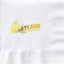 Product: White Cocktail 3-Ply Beverage Napkins - Custom Foil Print