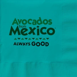 Product: Turquoise Cocktail 3-Ply Beverage Napkins - Custom Digital Print