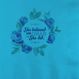 Product: Bermuda Blue 3-Ply Luncheon Napkins - Custom Digital Print