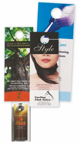 Product: Doorknob Hanger w/Full Color Front & Back