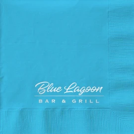 Product: Bermuda Blue Cocktail 3-Ply Beverage Napkins - Custom Foil Print