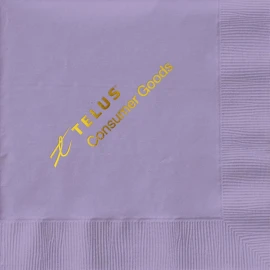 Product: Lavender Cocktail 3-Ply Beverage Napkins - Custom Foil Print