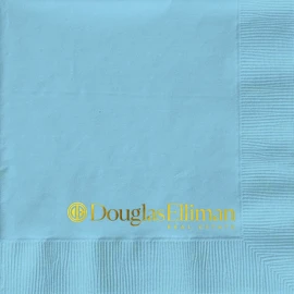 Product: Pastel Blue Cocktail 3-Ply Beverage Napkins - Custom Foil Print