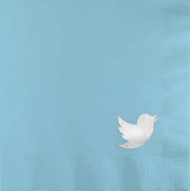 Product: Pastel Blue Luncheon 3-Ply Beverage Napkins - Custom Foil Print