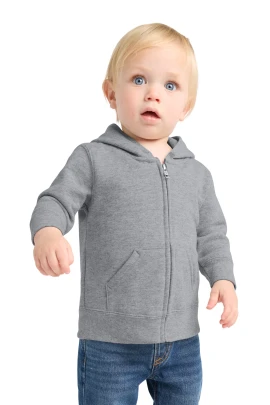 Product: Port & Co Infant Core Fleece Full-Zip Hooded Sweatshirt.