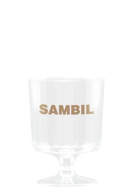 Product: 5 oz Clear Fluted Plastic Footed Wine Cup - Tradition