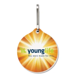 Product: Large Round Bag & Luggage Tag (Zipper Pull) - Full Color