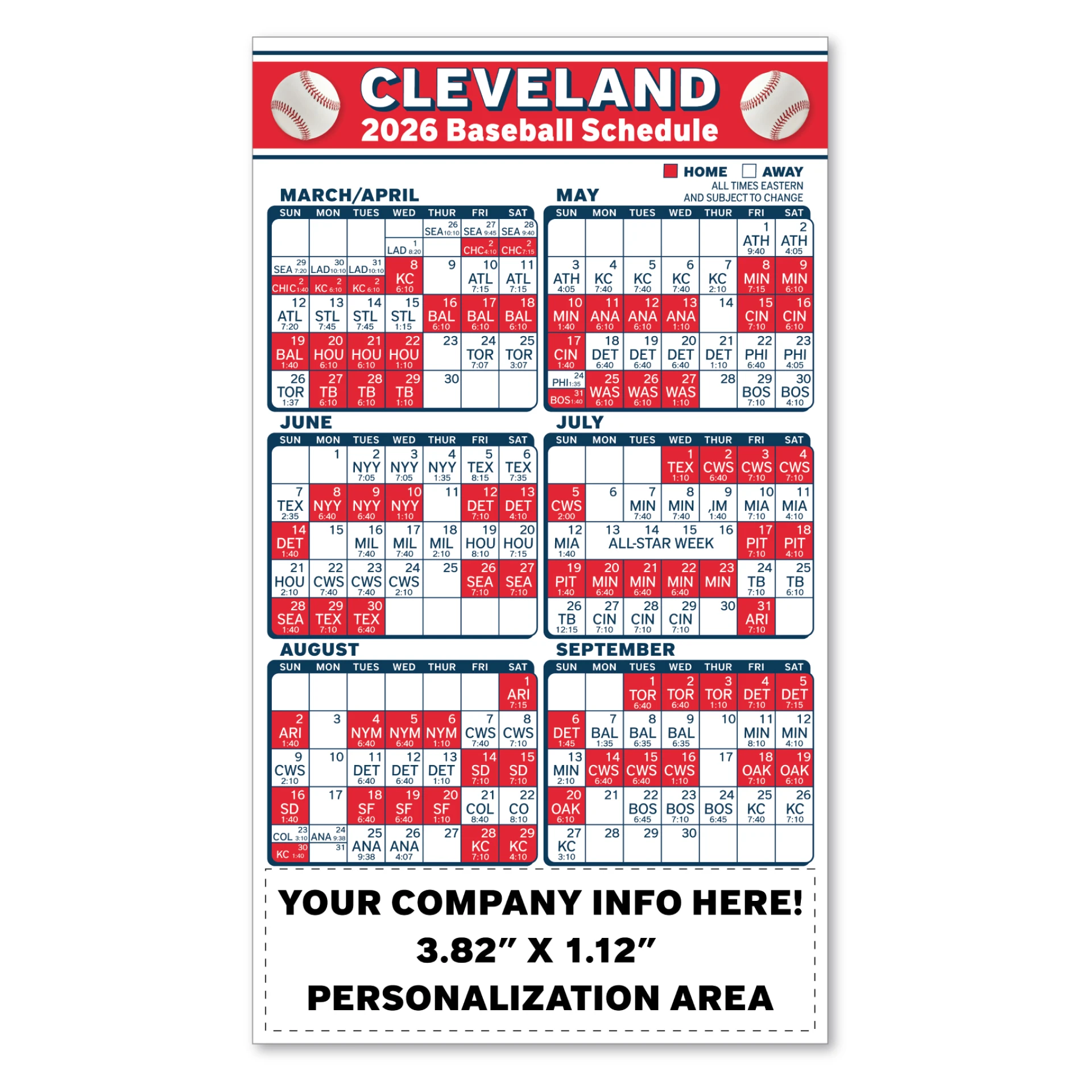 Product: Magnet 20 Mil - Sports Calendar - Full Color