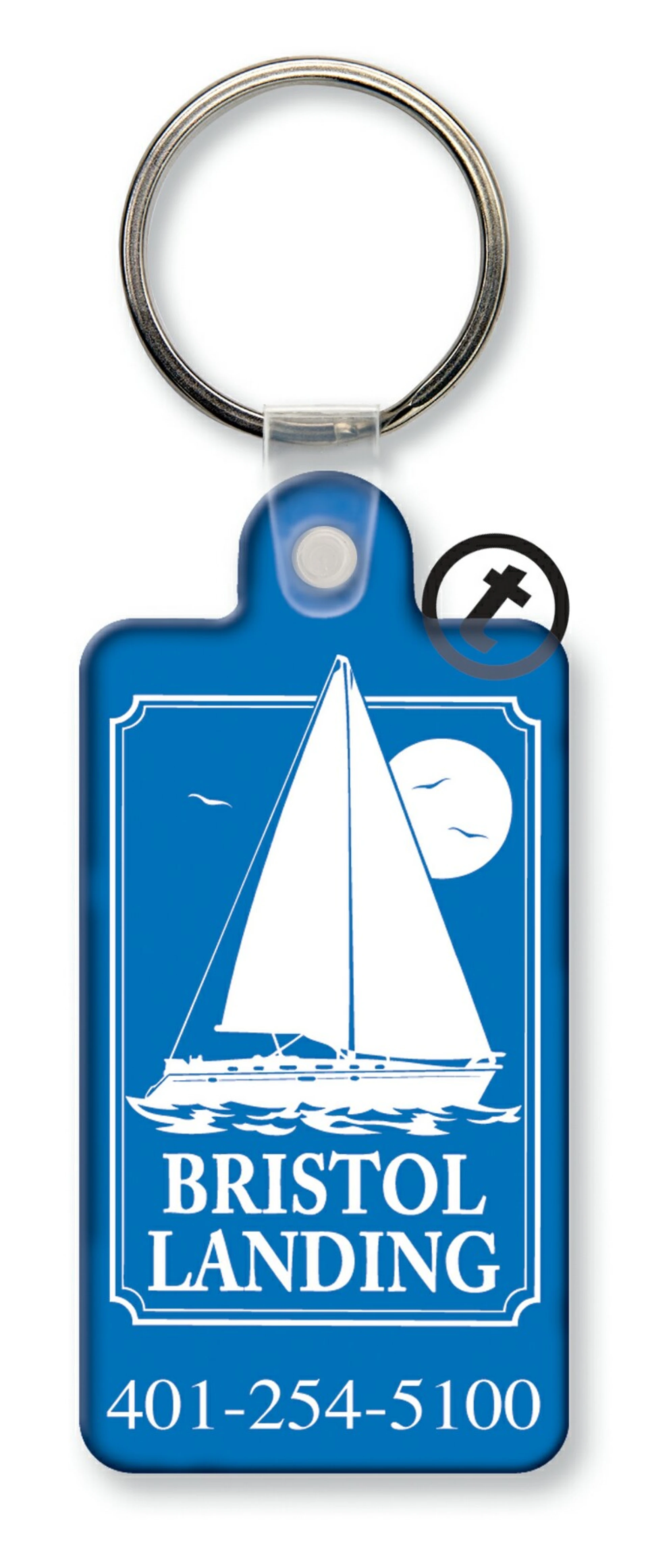 Product: Large Rectangle Key Tag w/Round Corners & Tab (Spot Color)