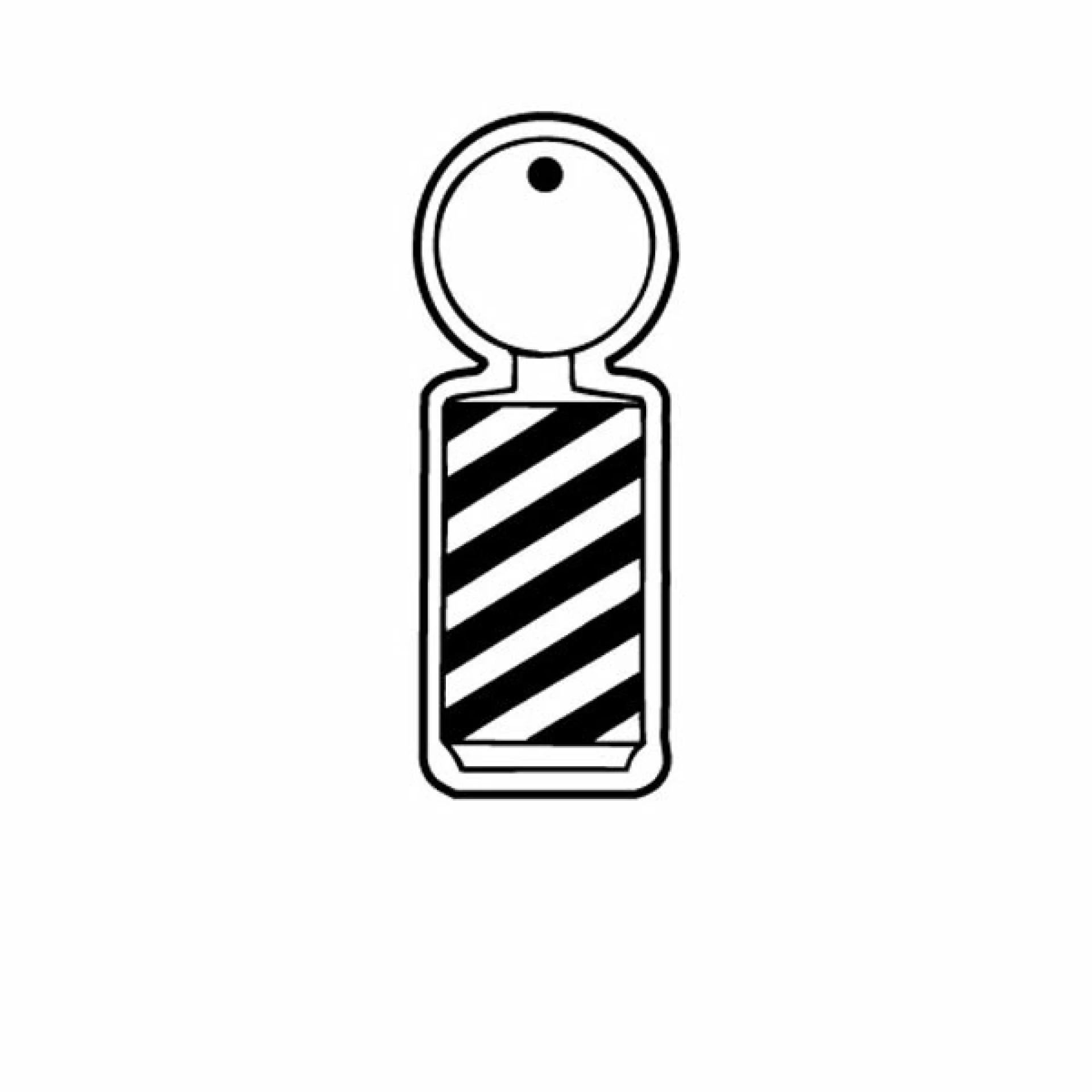 Product: Barber Pole Outline Key Tag (Spot Color)