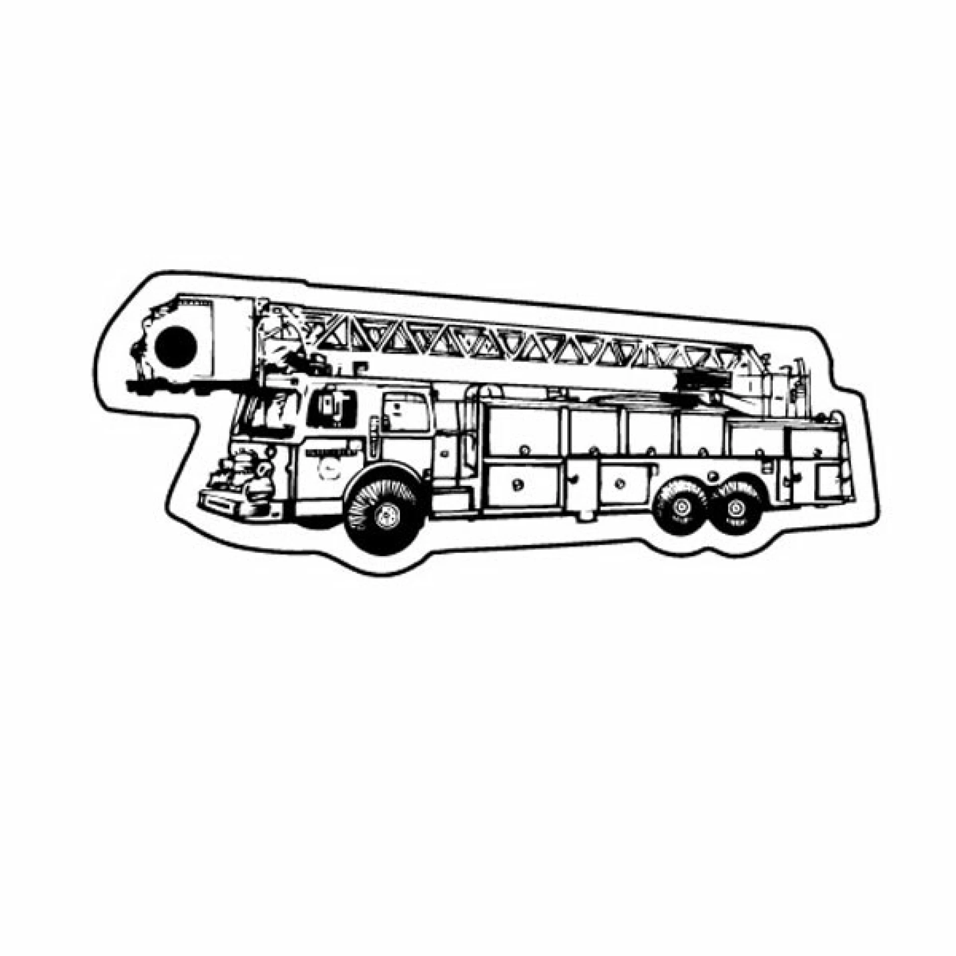 Product: Fire Truck 2 Key Tag - Spot Color