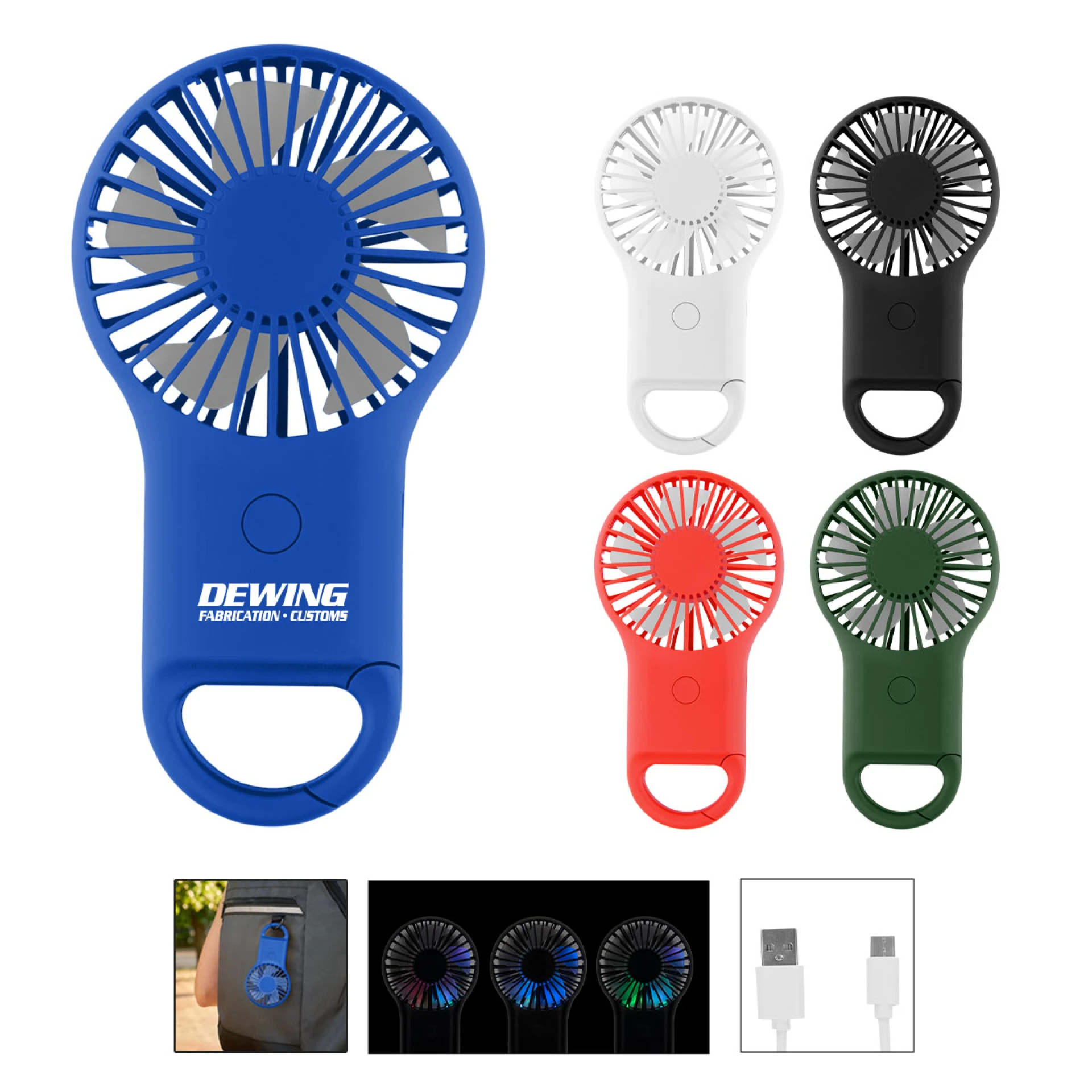 Product: Rechargeable Handheld Fan with Carabiner 2.0