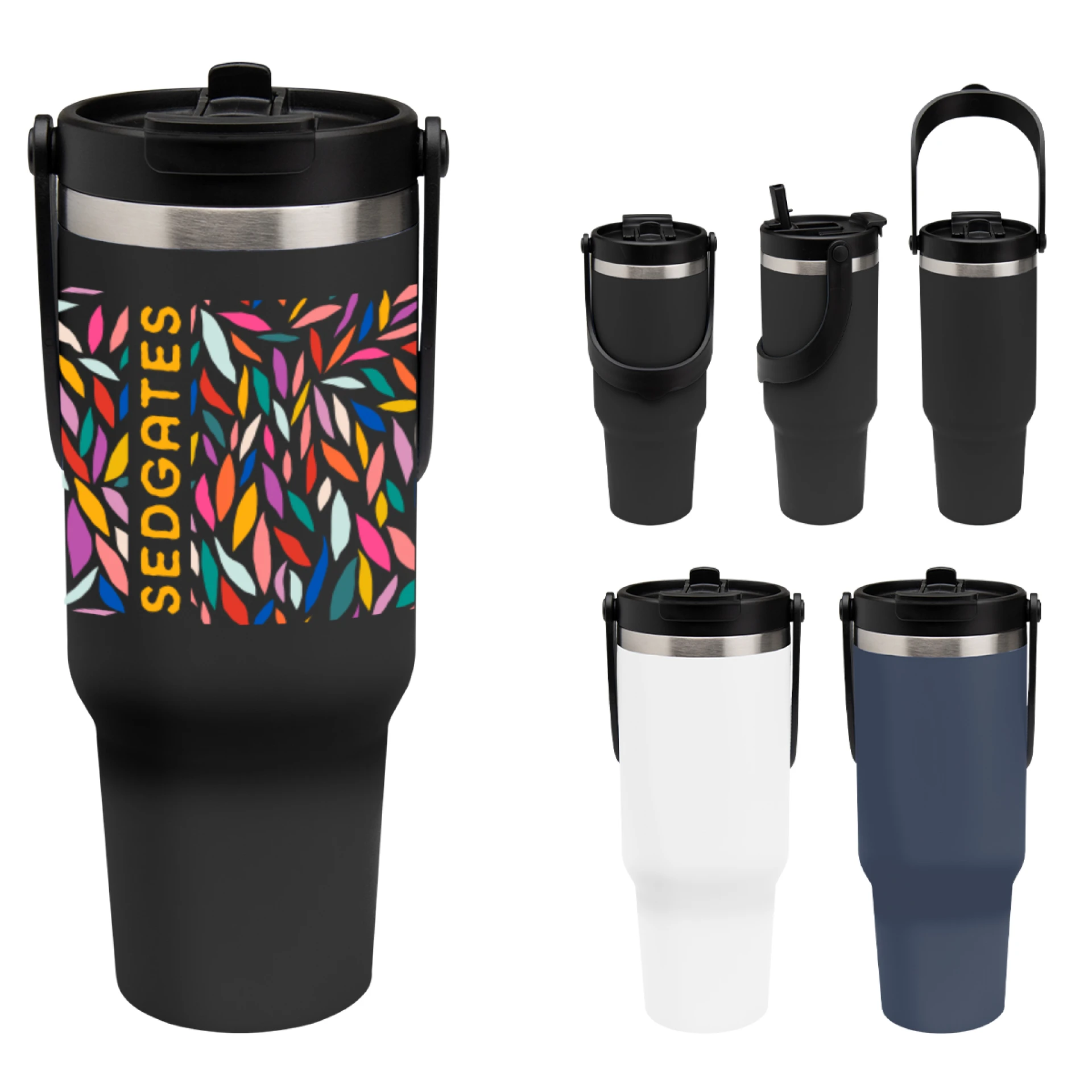 Product: 40 Oz. Full Color Peak Intrepid Recycled Stainless Steel Tumbler