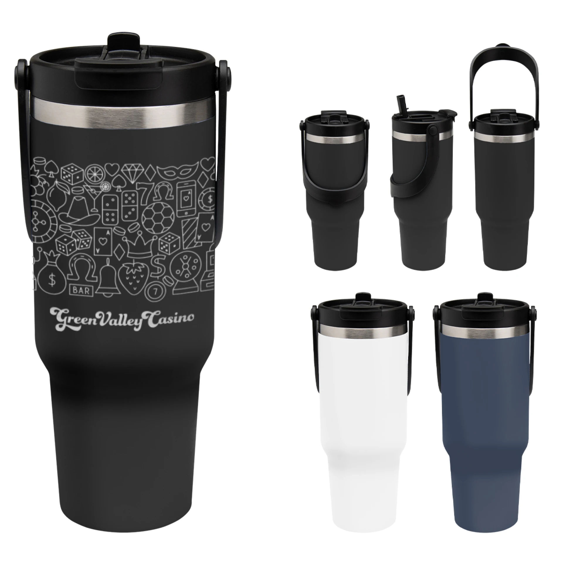 Product: 40 Oz. Full Laser Peak Intrepid Recycled Stainless Steel Tumbler