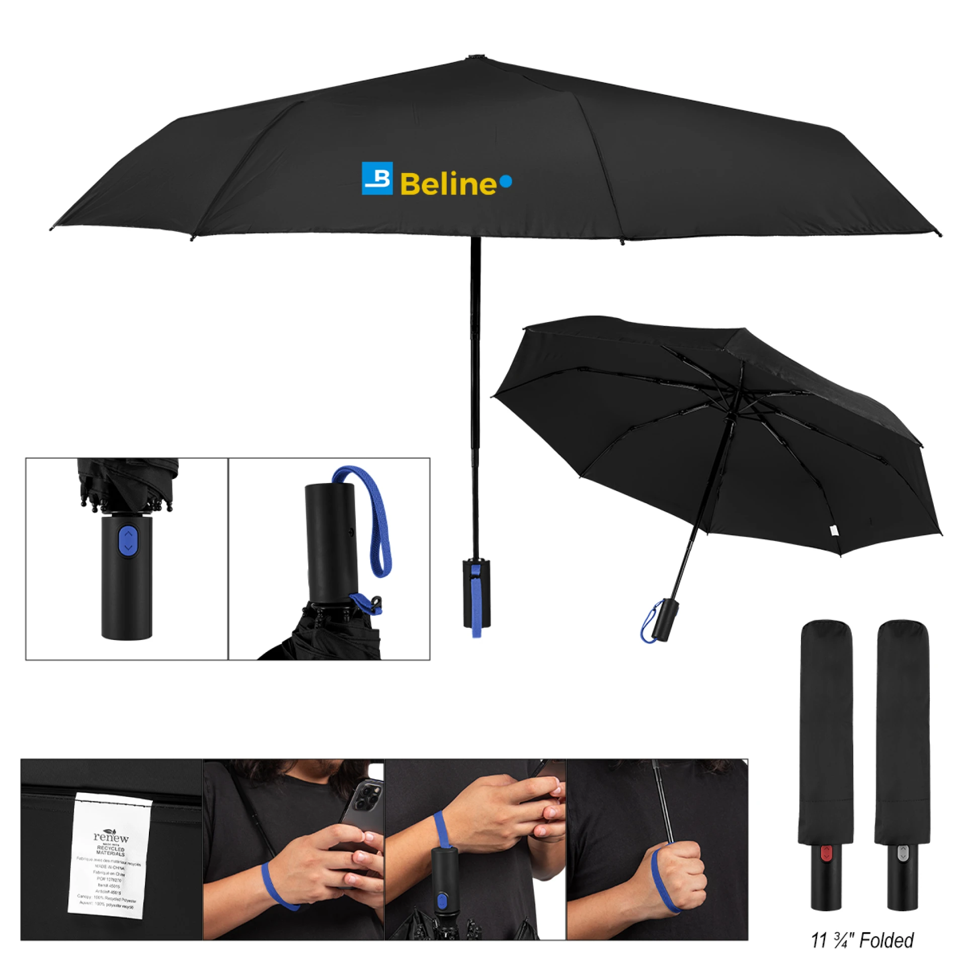 Product: 42" Arc rPET Telescopic Folding Umbrella
