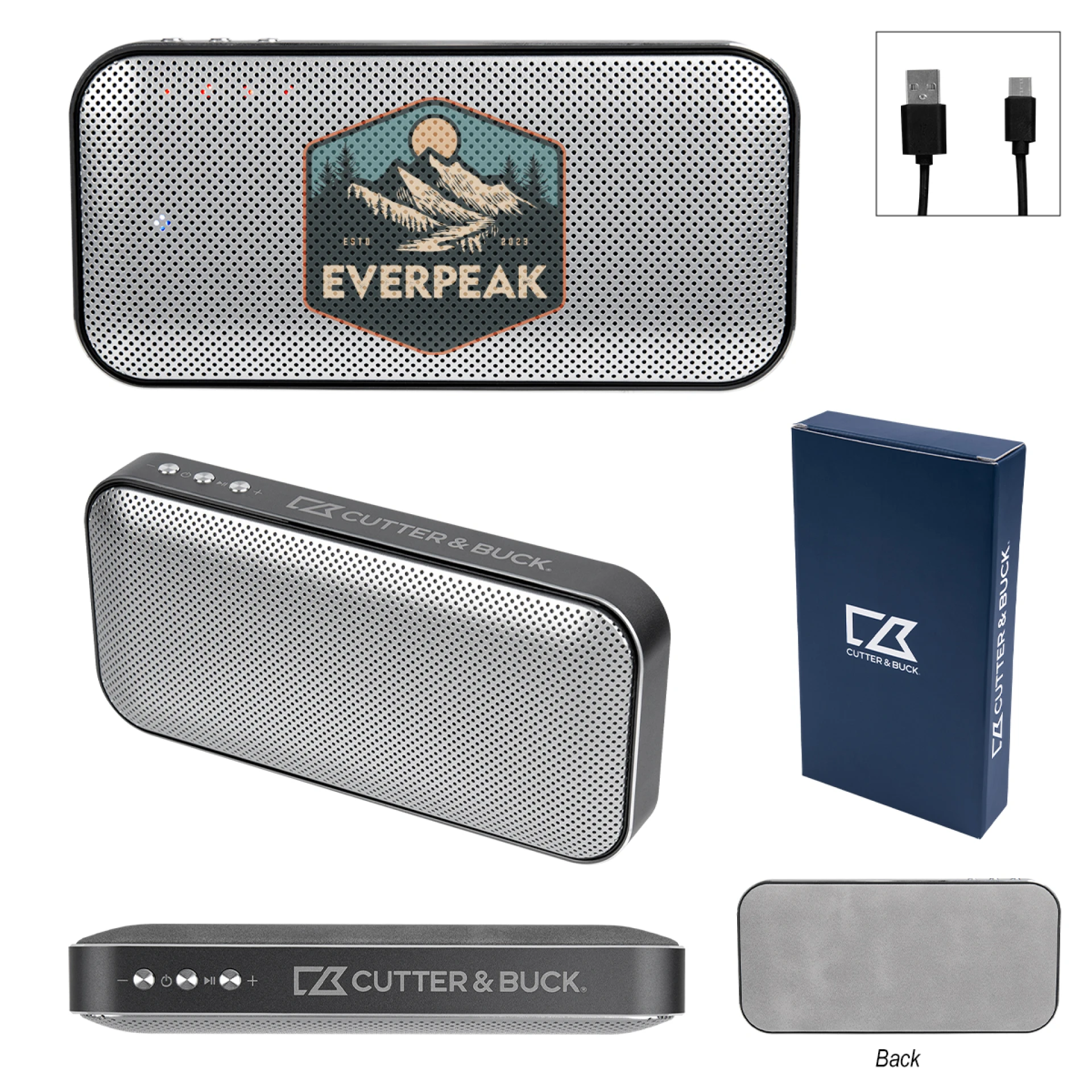 Product: Cutter & Buck® Aluminum Suede Speaker And Power Bank