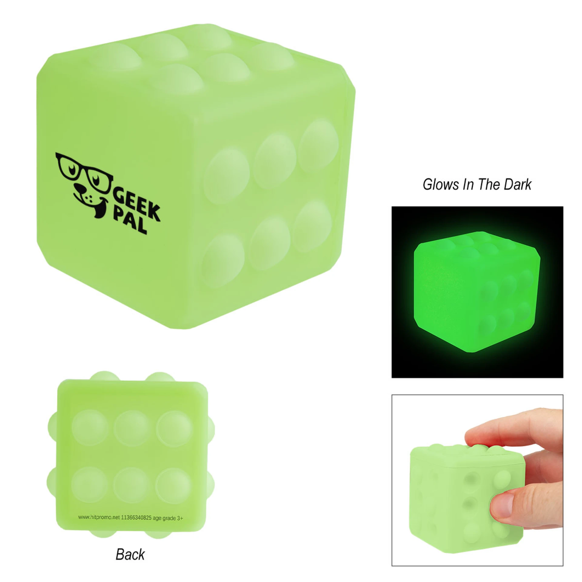 Product: Glow-In-The-Dark Push Pop Cube