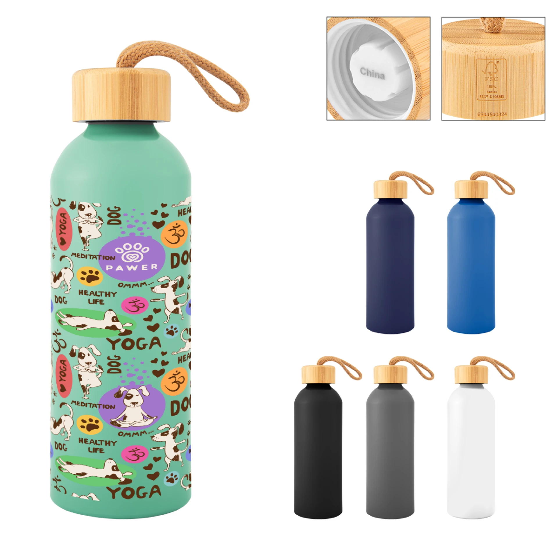 Product: 25 Oz. Full Color Blaire Recycled Aluminum Bottle With Bamboo Lid
