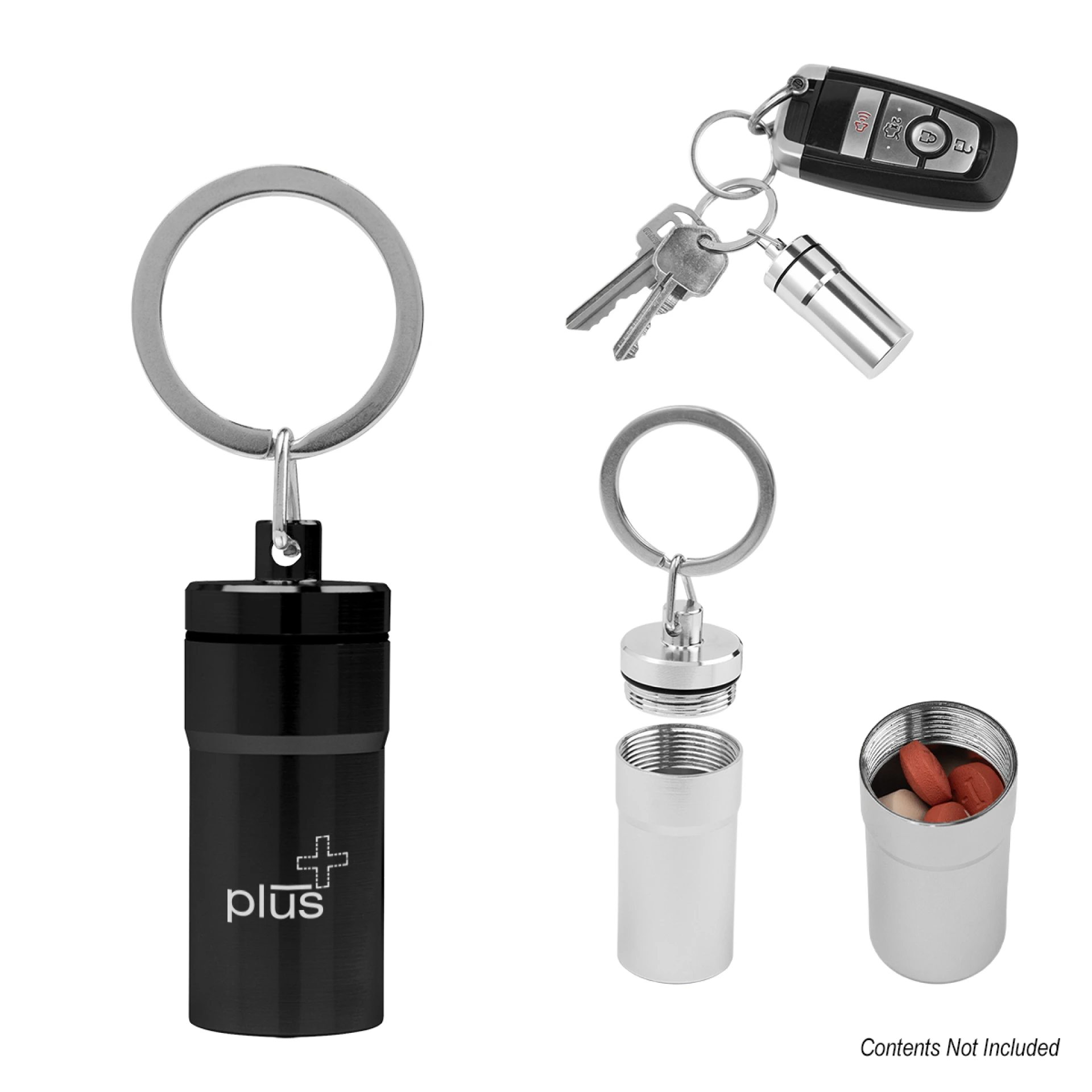 Product: Aluminum Pill Holder Keychain