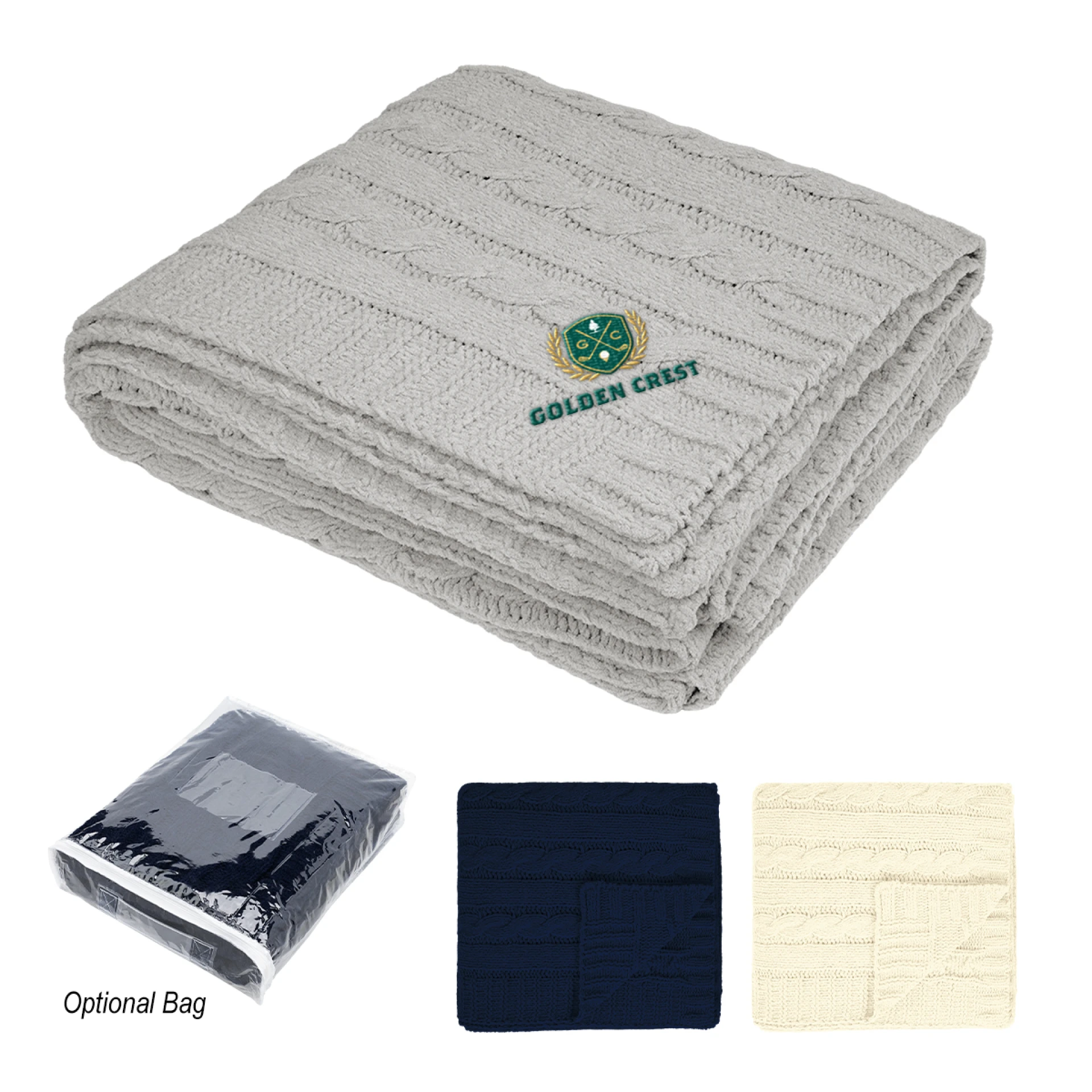 Product: Cable Knit rPET Chenille Blanket