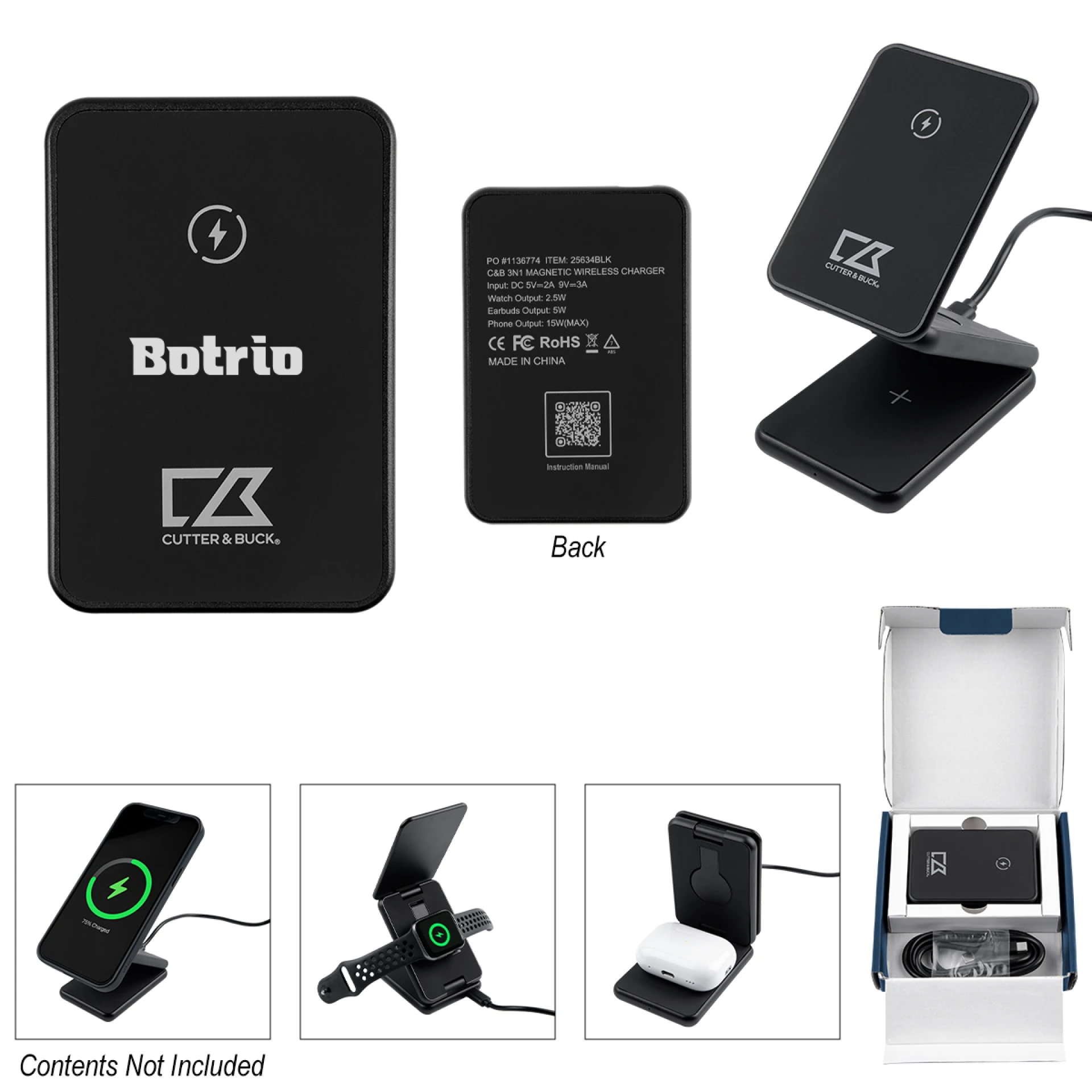 Product: Cutter & Buck® 3-In-1 Magnetic Wireless Charger
