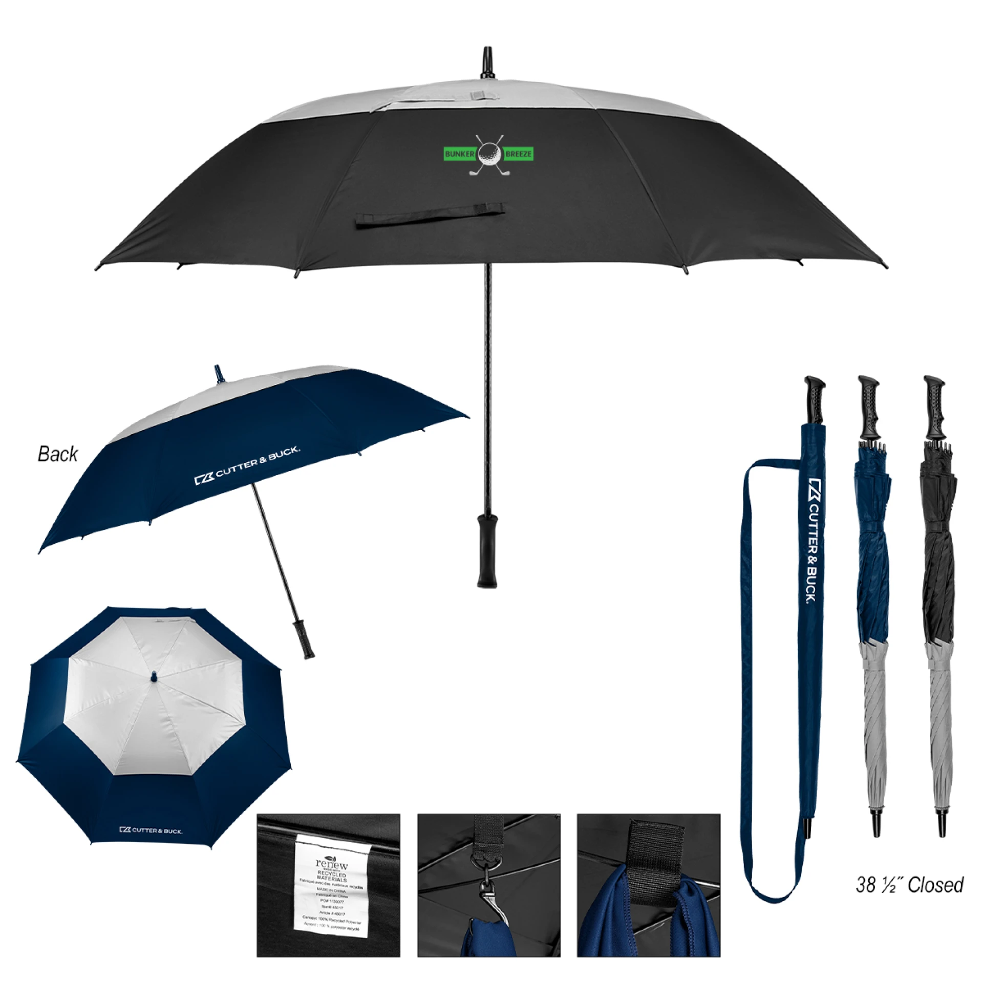 Product: 60" Cutter & BuckĀ® Arc rPET Golf Umbrella