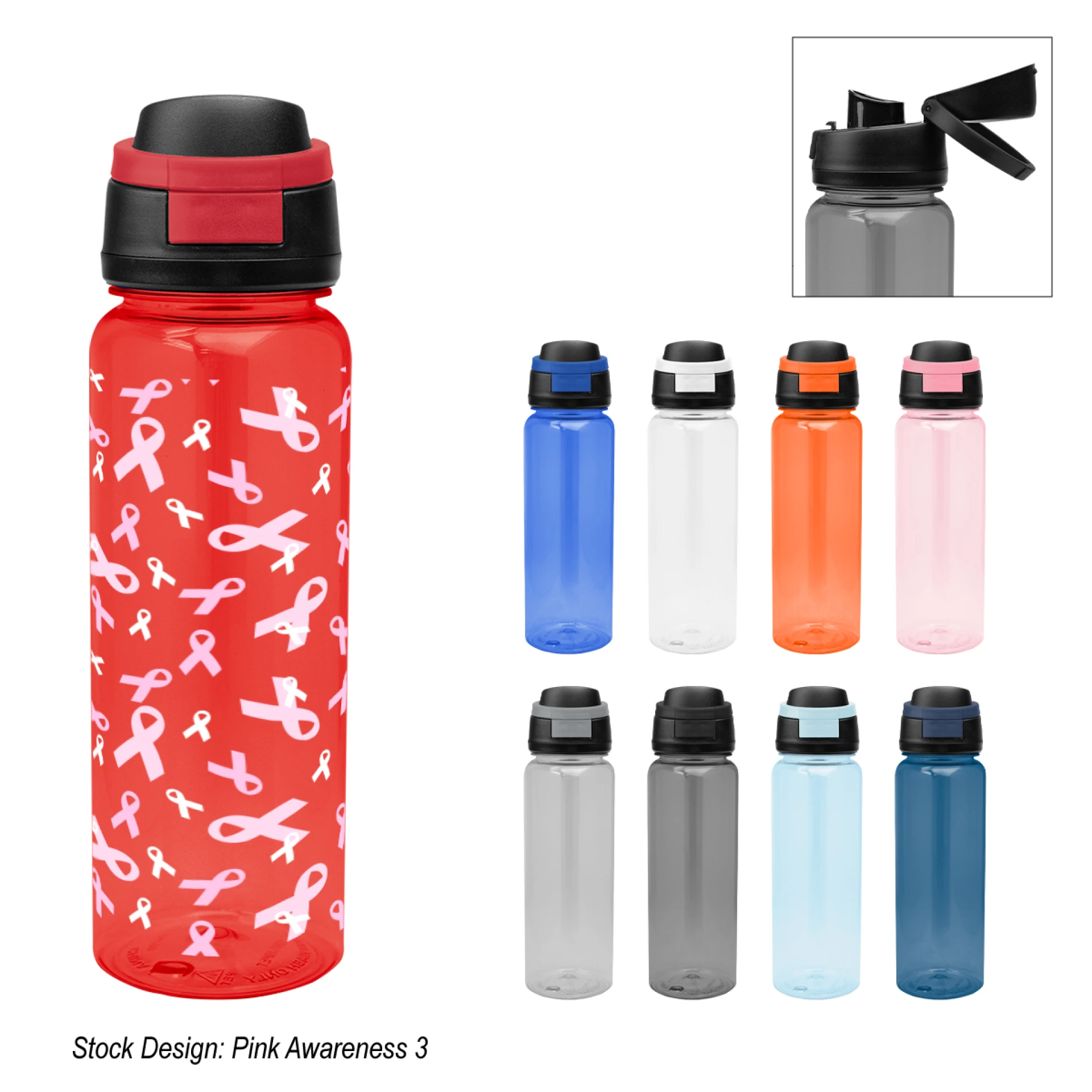 Product: 32 Oz. Full Color Pop Sip rPET Bottle