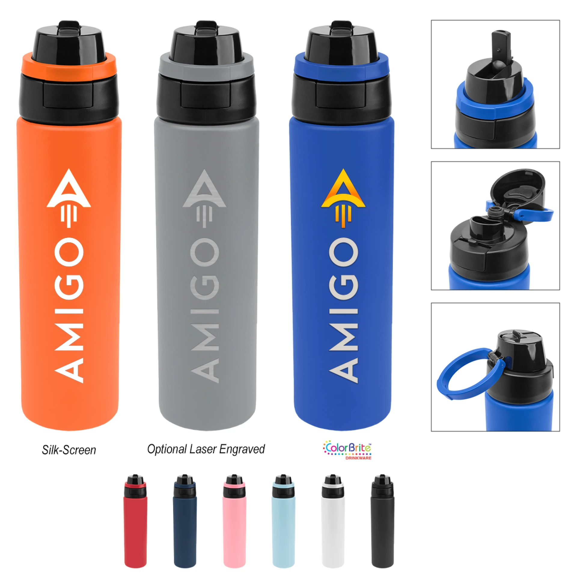 Product: 24 Oz. Pop Sip & Chug Recycled Stainless Steel Bottle