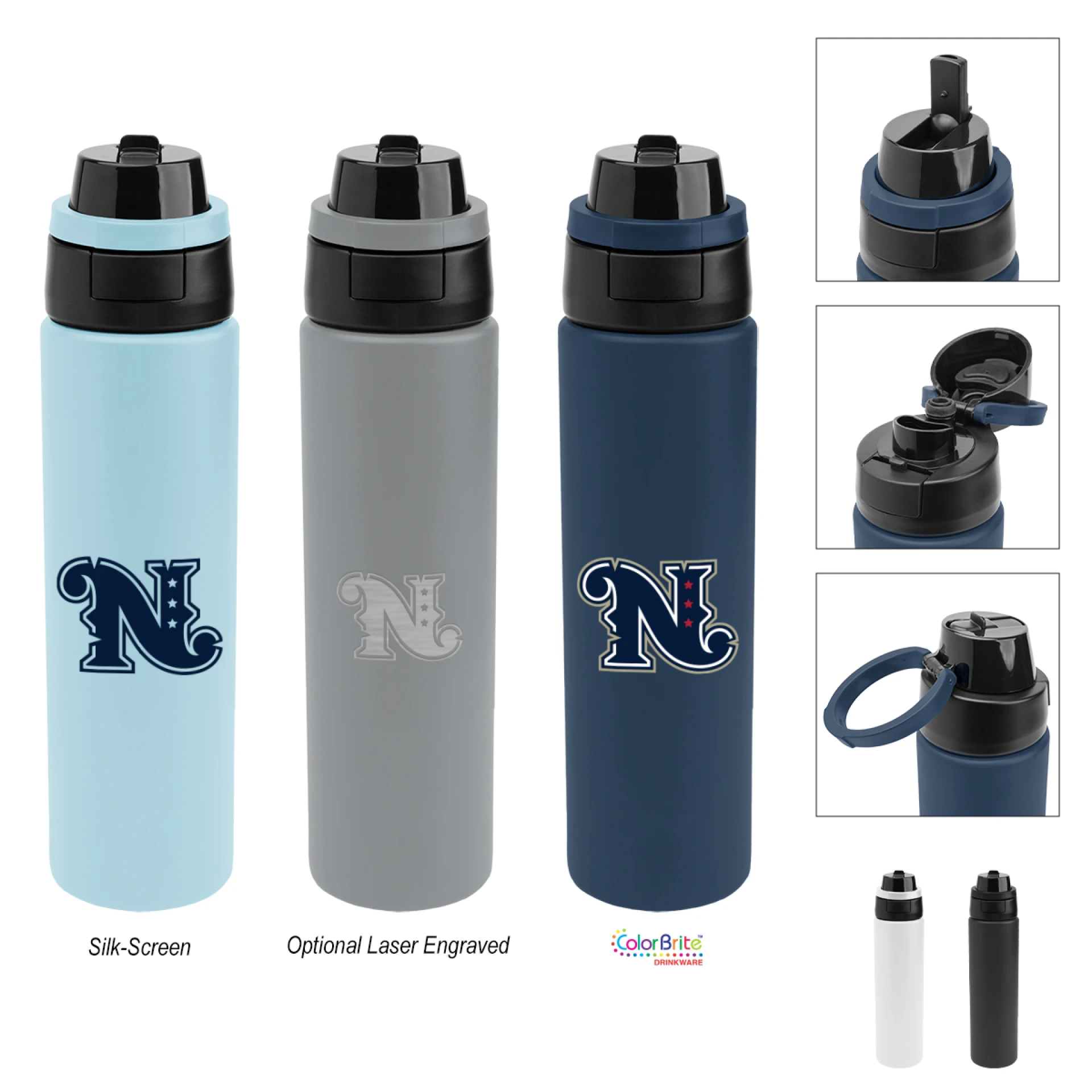 Product: 32 Oz. Pop Sip & Chug Recycled Single Wall Stainless Steel Bottle