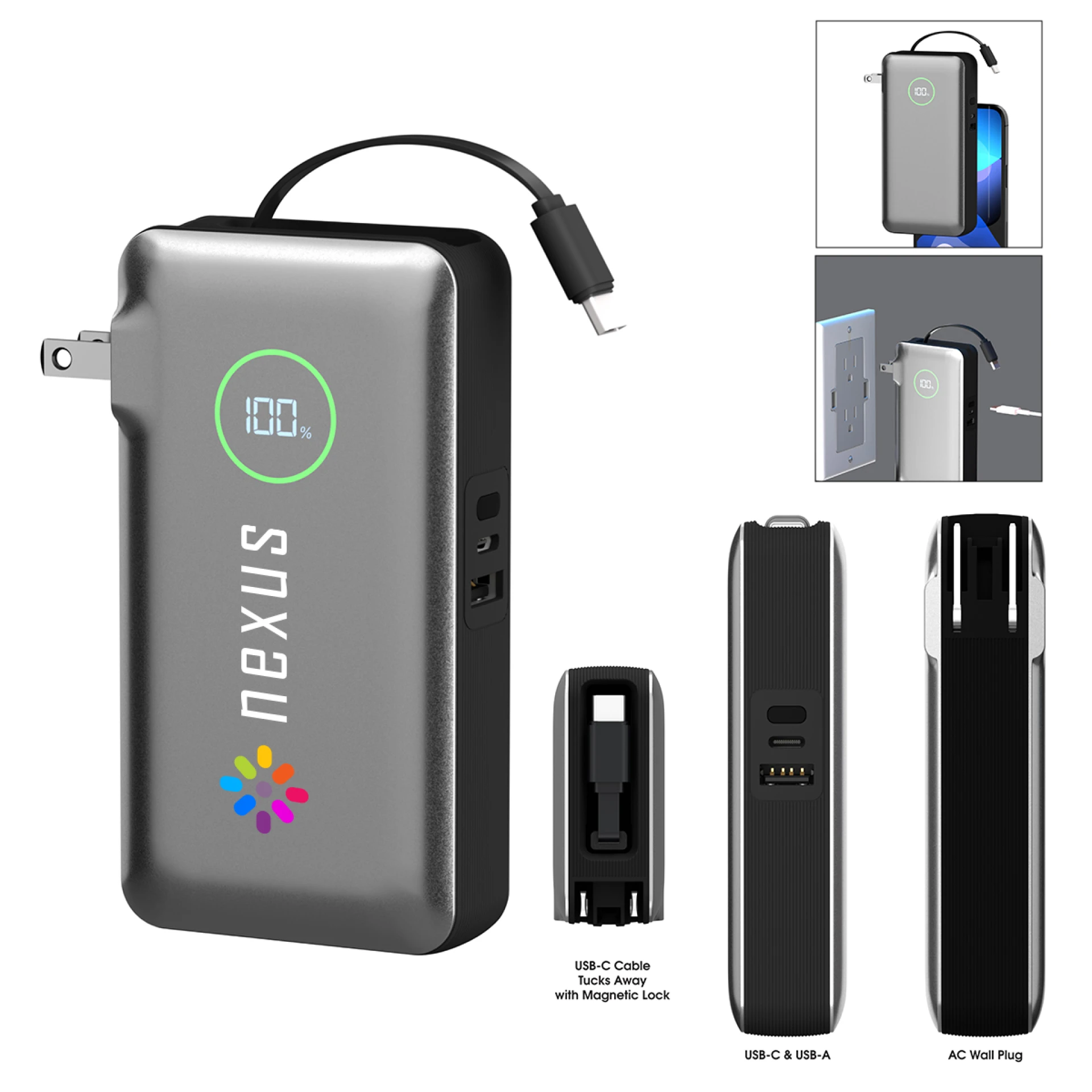 Product: 10,000 mAh PhoneSuit® Journey AC All-In-One Portable Battery Pack & Wall Adapter
